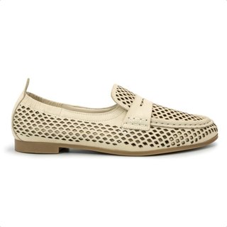Mocassim Democrata Feminino Flora Couro 655102 Bege