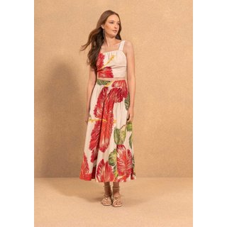 Blusa Cropped Estampada De Alças Com Faixas Embutidas