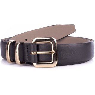 Cinto feminino de couro Lauren - Preto