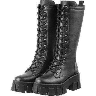 Coturno Gigil Cano Longo Plataforma Napa Preto
