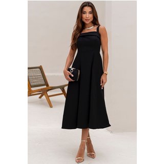 Vestido Teodora C/Alca C/Bolso C/Ziper Preto