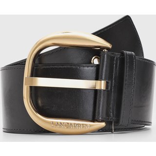 Cinto Feminino Lança Perfume Fivela Dourada Preto
