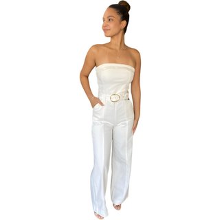 Macacão Feminino Super Wide Sarja Flor de Lis