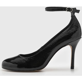 Scarpin Feminino Luiza Barcelos Salto Fino Couro Verniz Preto