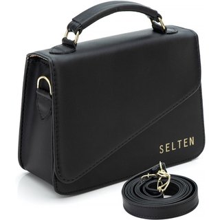 Bolsa Pequena Feminina de Mão e Tiracolo Bolsinha Transversal Clutch Mini Bag Preta