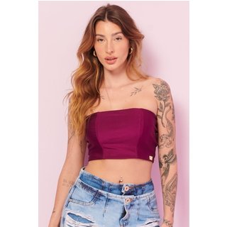 Top Faixa Up Glam Decote Reto Planet Girls Roxo Médio
