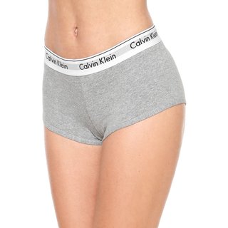 Calcinha Calvin Klein Underwear Boxer Logo Cinza