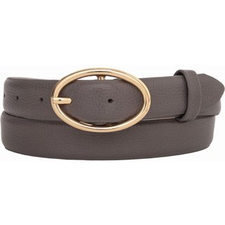 Cinto Via Lessa Fahala Feminino em Couro Cinza