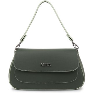 Bolsa Feminina Transversal Pequena Para Festa de Ombro e Mão Retta Oficial Verde