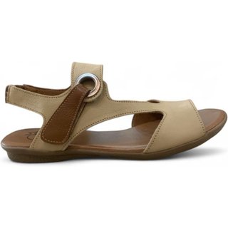 Sandália Feminina Flat Balatore em Couro BZ087 Creme