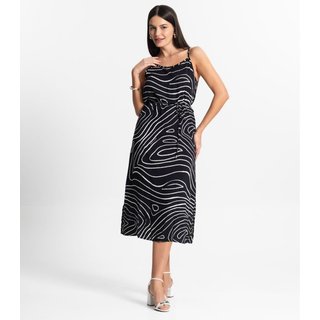 Vestido Midi Feminino Estampado Select Preto