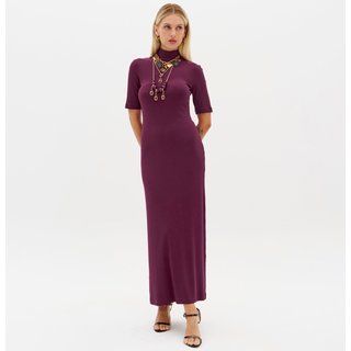 Vestido Super Mid Lança Perfume Canelado Ou26 Bordô Feminino