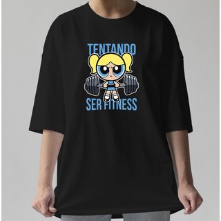 Camiseta Oversized Lindinha TSF Academia Preto