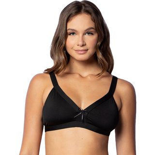 Sutiã Gabi Lingerie Feminino Sem Bojo Liso Confortável Microfibra Básico Poliamida Preto