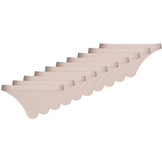 Kit com 10 Calcinhas Fio Dental Loba 40600-001 Colorido Bege