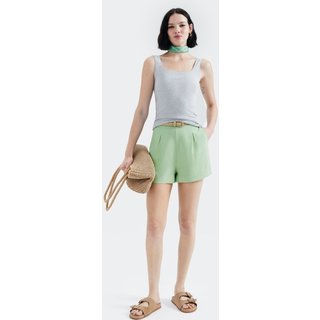 Shorts Feminino Cintura Alta Em Alfaiataria