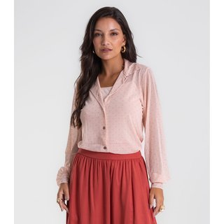 Camisa Manga Longa Tule Com Brilho E Top Endless Rosa