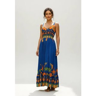 Vestido CabanaFree Midi Plus Viscose Alça Média Asas do Brasil