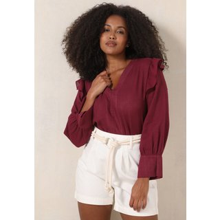 Blusa Cruise Babados Vinho