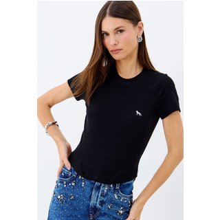T-Shirt Básica com Bordado de Lobo ACT Feminino