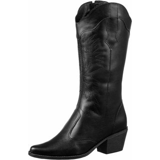 Bota Texana Country Gigil Cano Médio Bordada Preto