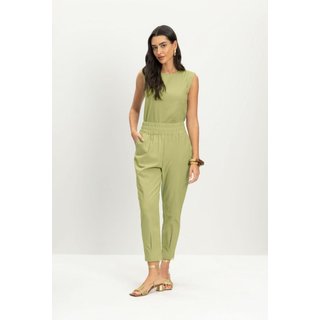 Calça feminina em linho Essendi -Verde Verde
