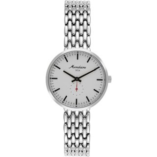 Relógio Feminino Prata Mostrador Branco Index Completo Mondaine
