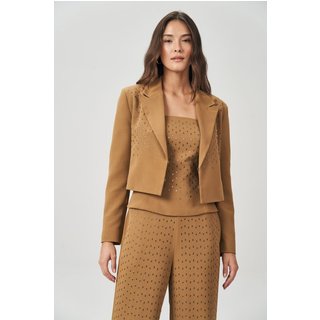 Blazer com Aplicação Feminino Acostamento