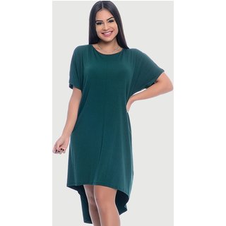 Vestido Mullet Decote Redondo B’Bonnie Arya Verde Musgo