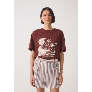 Camiseta Feminina Dress To Estampa Let the Sun Marrom