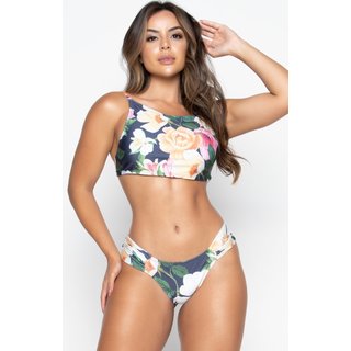 Biquini Bravaa Store Cropped Calcinha Borboleta Moda Praia Top 137 Azul