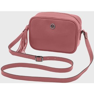 Bolsa Transversal de Couro Mariart Titânio Blush