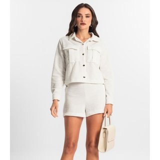 Casaco Feminino De Tweed Shine Endless Branco