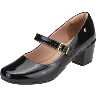 Scarpin Feminino Boneca Salto Baixo Grosso Lóris Shoes Preto