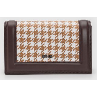 Bolsa Pequena Feminina Santa Lolla Pied De Poule Marrom