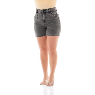 Bermuda Jeans Feminina Arauto Mom Comfy Black