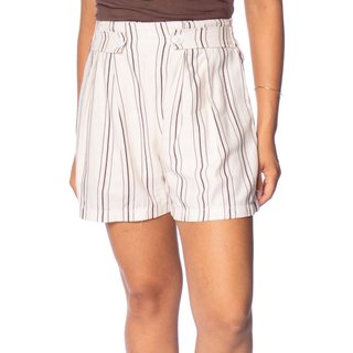 Short Feminino Giraffe Listrado Off White/Marrom