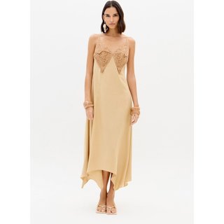 Vestido Super Midi Evasê Com Linho Lança Perfume
