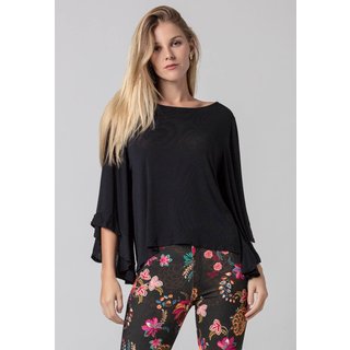 Blusa Amazonia Vital Ampla Geométrica Preta