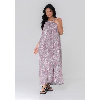 Vestido Aura Ohana Viscolinho Paisley Lilás