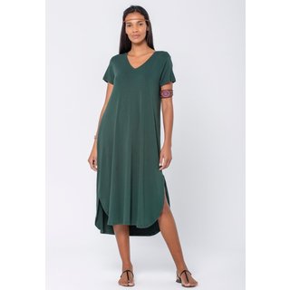 Vestido Midi Amazonia Vital Malha com Bolso Verde Musgo