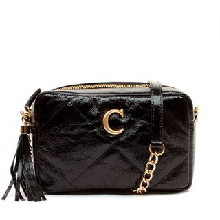 Bolsa Adelle Couro Preto Cecconello C2949-1