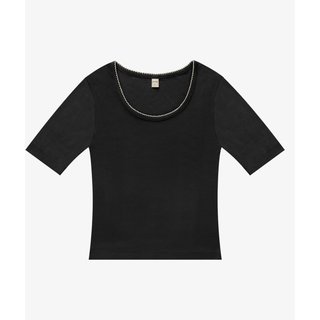 Blusa Feminina Ribana de Viscose Rovitex Preto