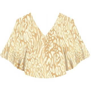 Blusa Estampada Com Mangas Amplas E Decote Em V