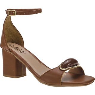 Sandália Feminina Naty Shoes Salto Alto Quadrado 7,5 cm Social Casual