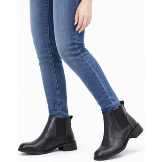 Bota Feminina Cano Curto Casual Moderna Confortavel Dia Dia Preta