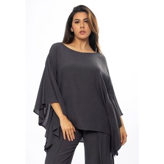 Blusa Poncho Baguari Amplo Amazonia Vital Chumbo