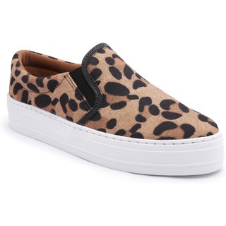 Tênis Slip On Iate Calce Fácil Confortável Animal Print Onça