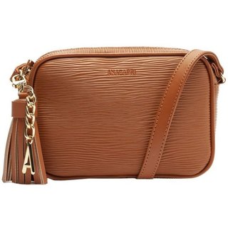Bolsa Tiracolo Pequena Chaveiro Barbicacho Caramelo