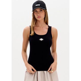 Regata Feminina Lança Perfume Detalhe Metálico Preta